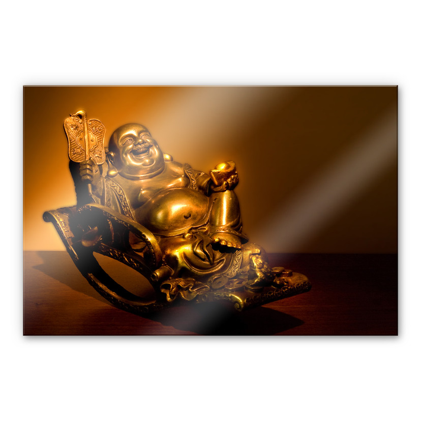 Tableau en verre acrylique - Happy Buddha
