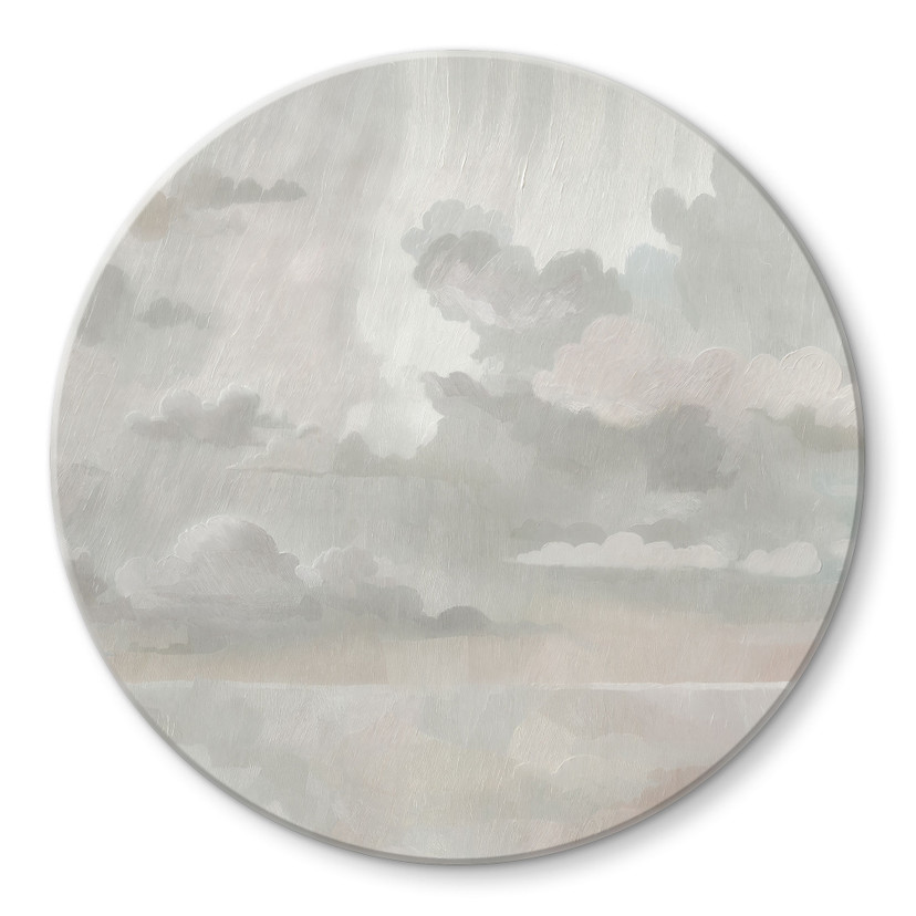 Glasschilderij Velvet Smoke - Abstracte Wolken - Sir Edward x Grigory Gladarev - Rond