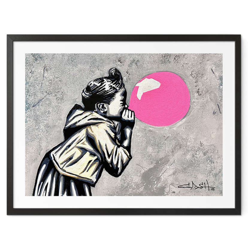 Poster Chewing-gum Rose Street Art - Habib