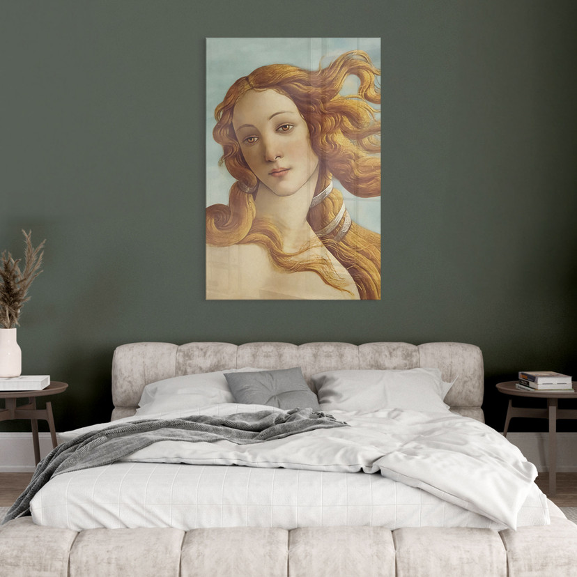 Tableau en verre acrylique Portrait de Vénus - Inspiré par Botticelli