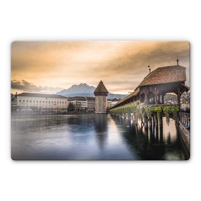 Tableau sur verre Huber - Old Town Lucerne
