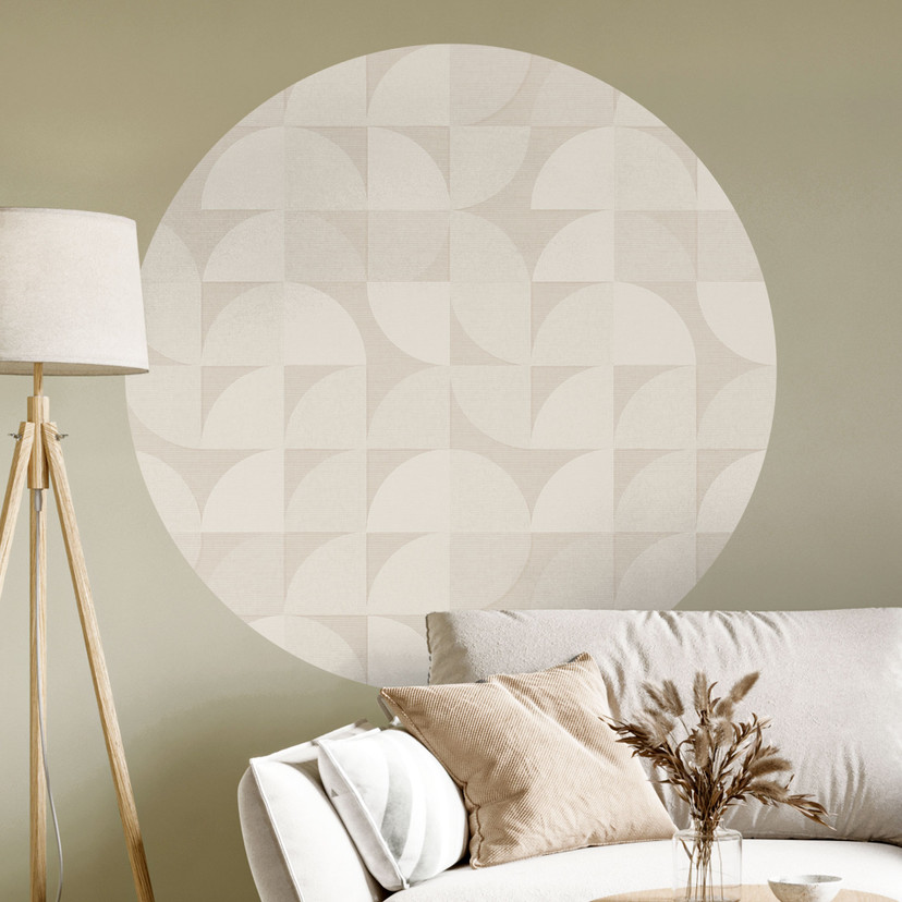 Naklejka na ścianę w stylu retro - Bloomery Decor - okrągła