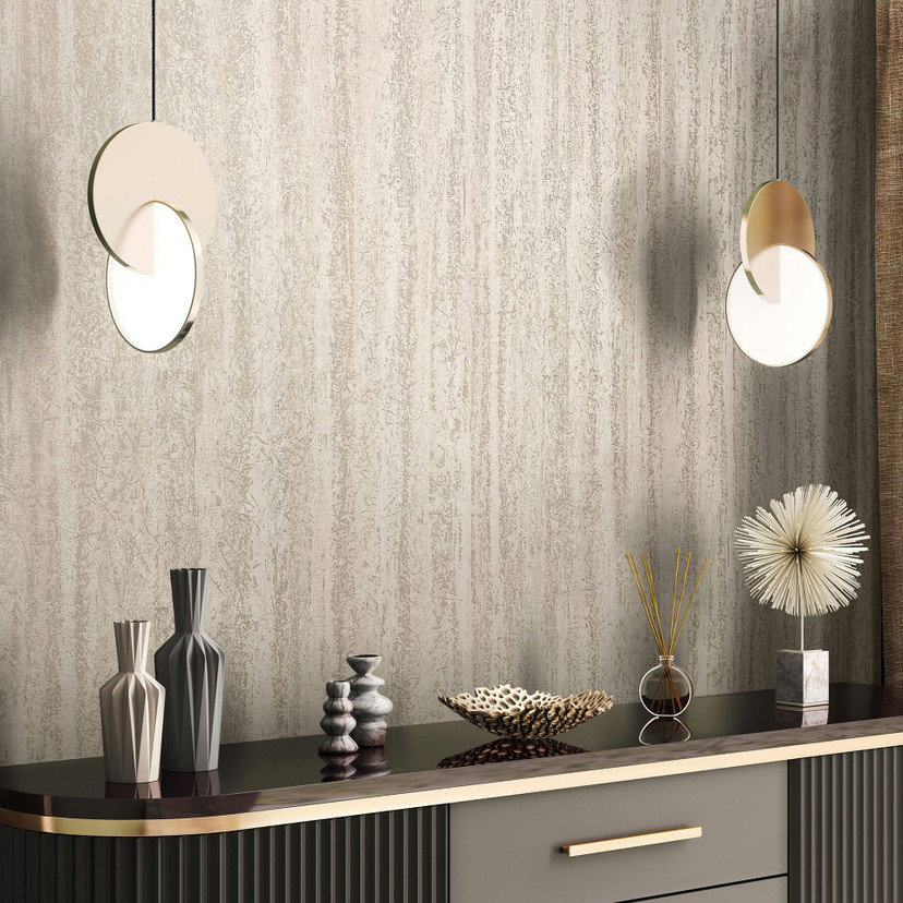 Grafisk tapet, non-woven vægbeklædning Novamur Kylie beige