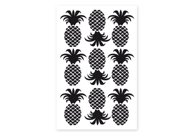 Sticker mural - Set d'ananas