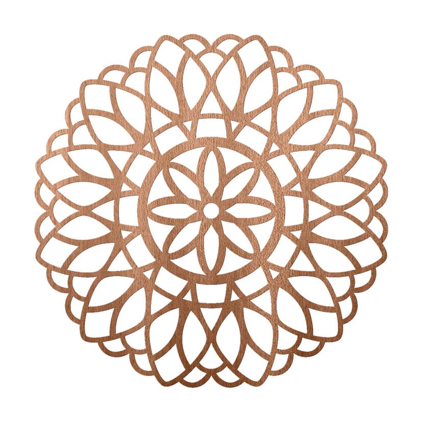 Dekoracja drewniana mahoń - Mandala Kwiat Życia - Okrągła
