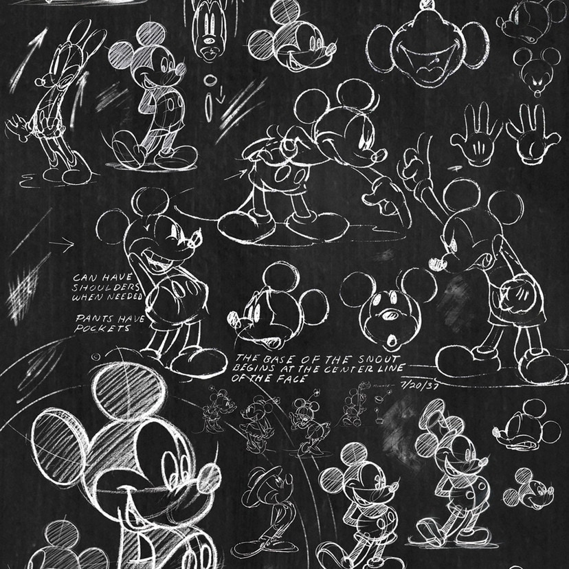 Non-woven tapet - Mickey Chalkboard - 120 x 200 cm