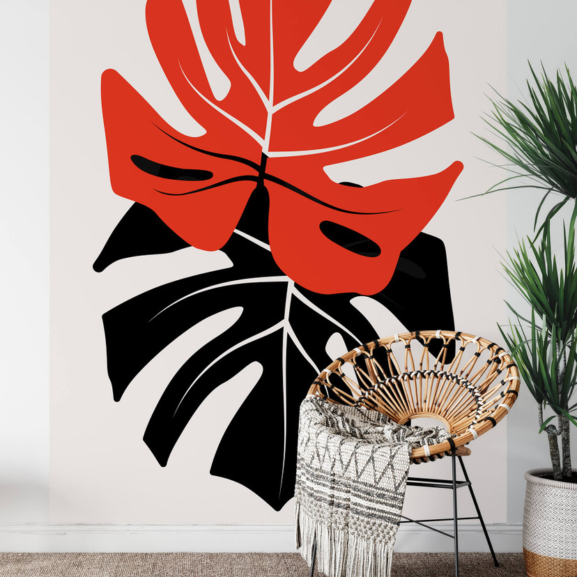 Papier peint photo Kubistika - Duo de Monstera