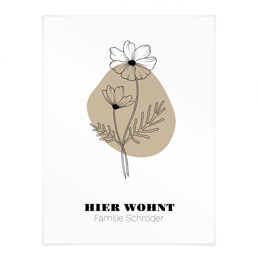 Personalisierbares Poster Monatsblume Oktober