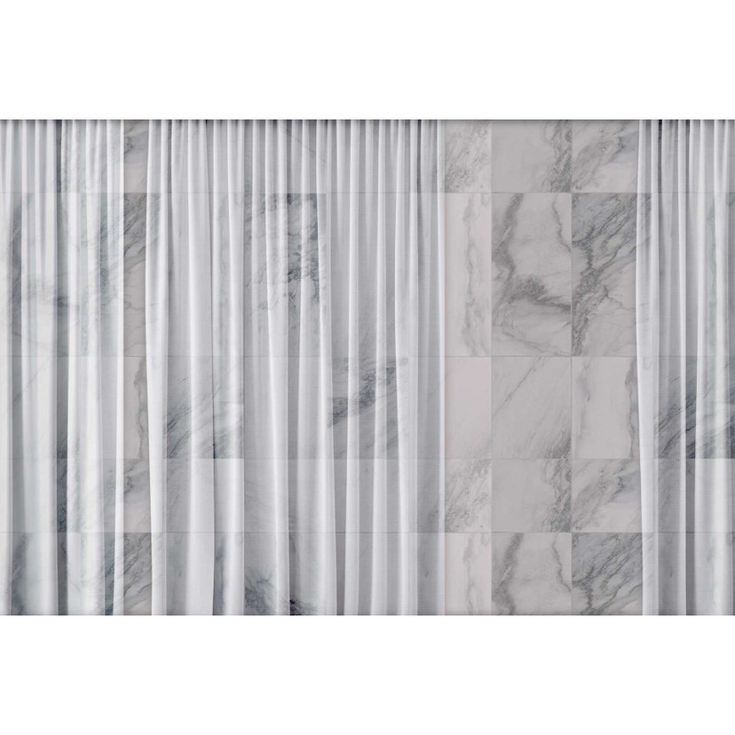 Papier peint marbré avec effet de rayures rideau - élégant papier peint intissé gris