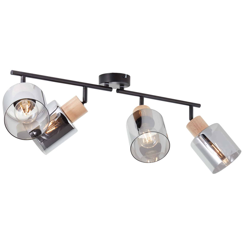 Spotrohr Tim, braun, 23 x 73 cm, Glas Lampe