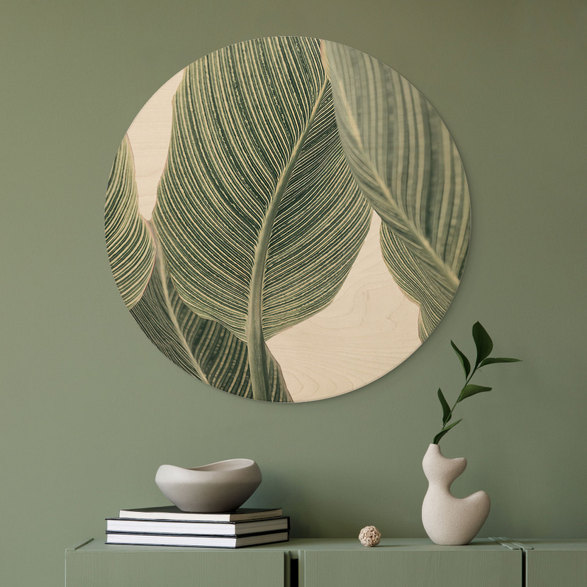 Obraz drewniany Calathea plant - Sisi & Seb - Round