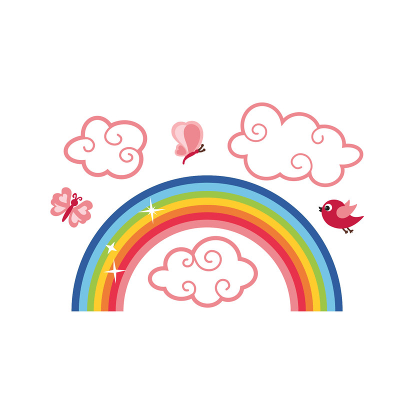 Sticker mural - Arc-en-ciel pour filles