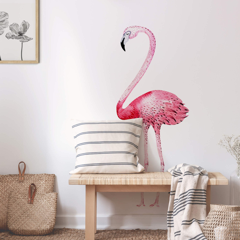 Sticker mural Kristina Kvilis - Flamant rose 01
