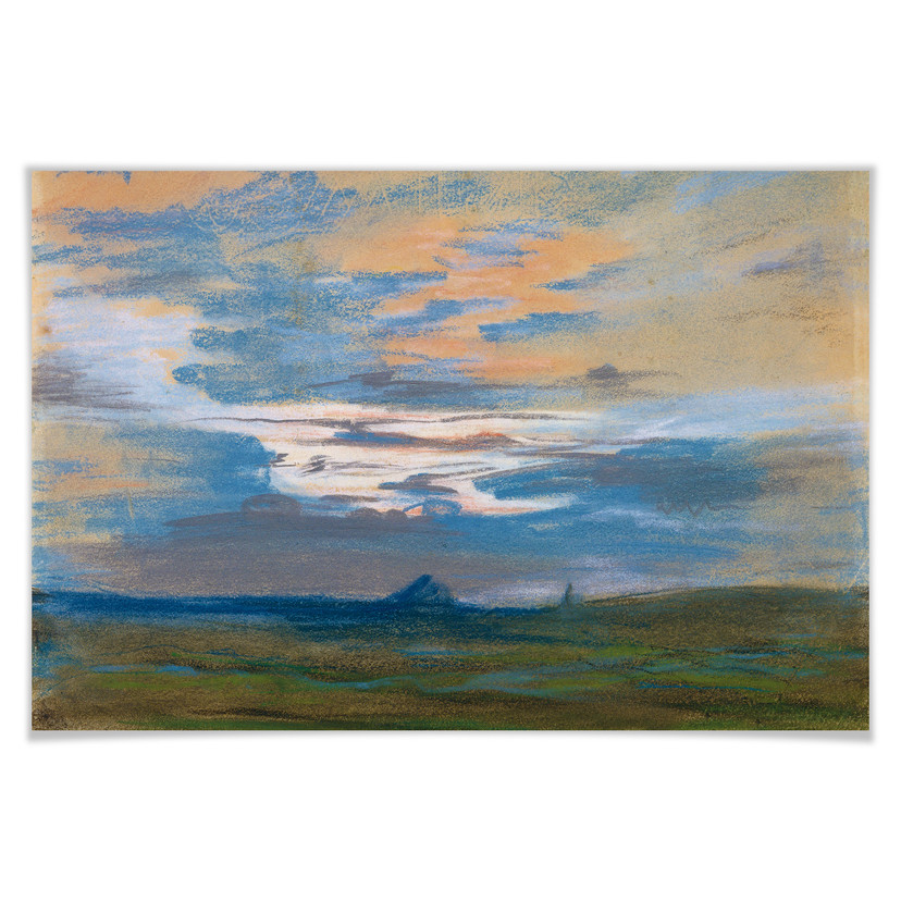 Poster Delacroix - Himmelsstudie bei Sonnenuntergang