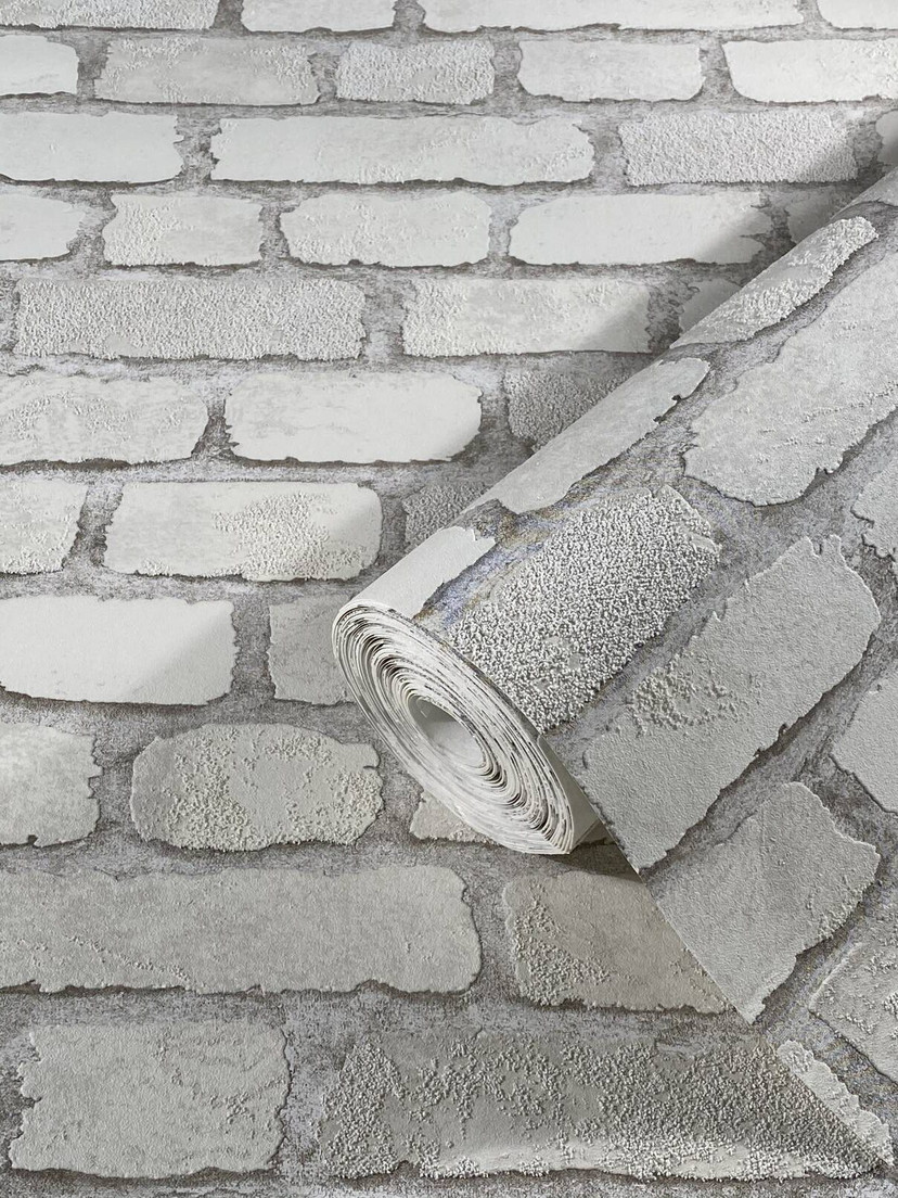 Sten-effekt tapet, hvid non-woven tapet