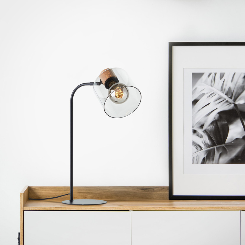 Tischleuchte Tim, braun, 50 x 18 cm, Glas Moderne tischlampe