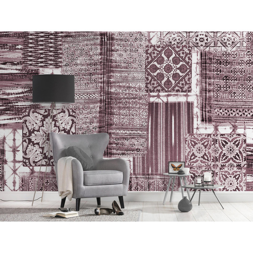 Architects Paper Papier peint photo Atelier 47 Patchwork oriental taupe, violet