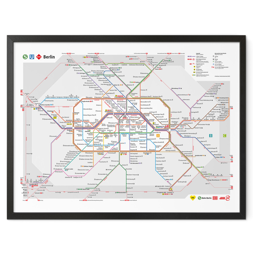 Plakat BVG Berlin - Mapa sieci Berlin