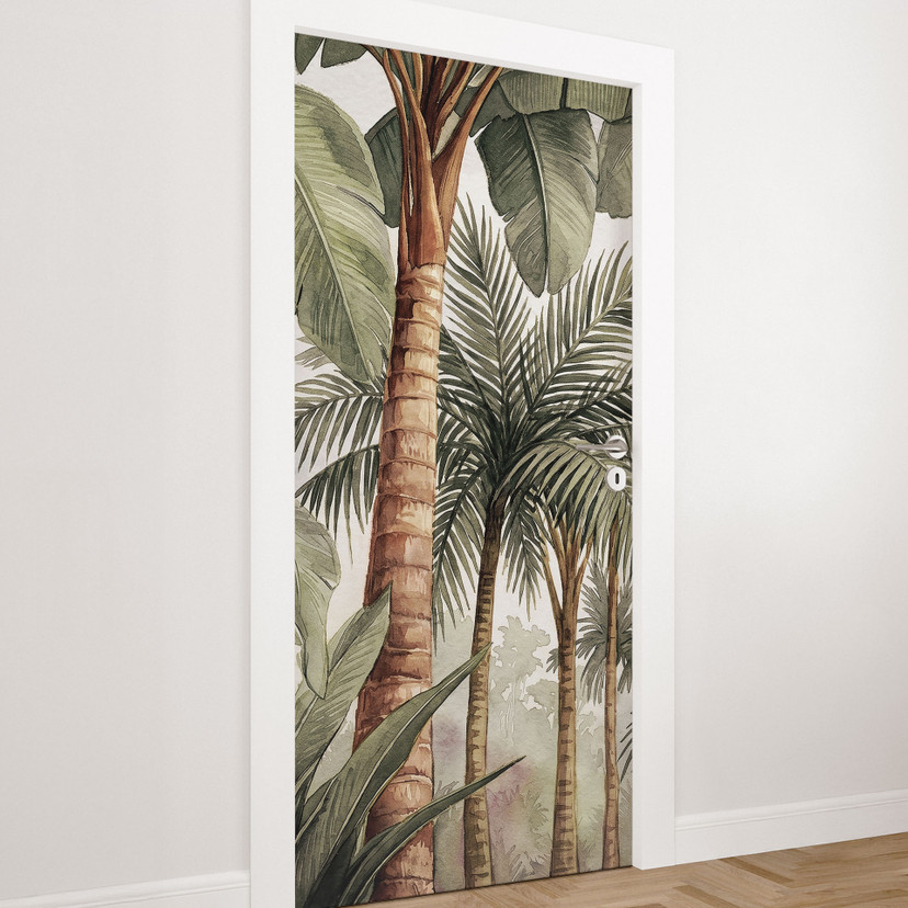 Film pour porte Forêt Tropicale de Palmiers - Pictufy Studio