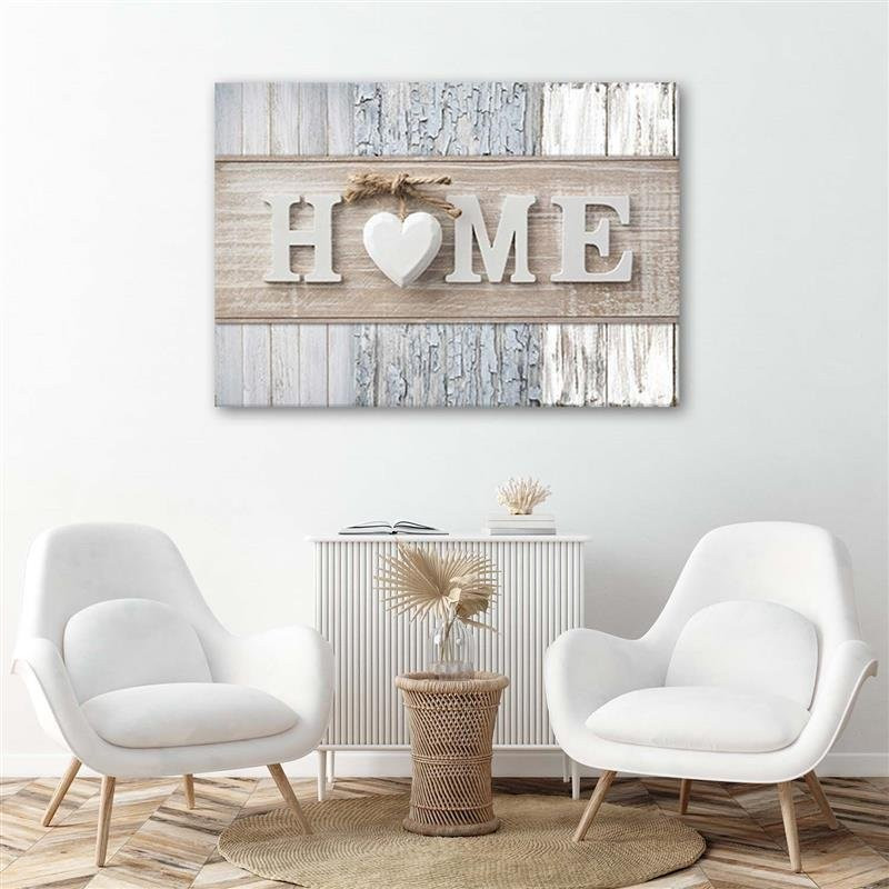 Canvasbillede, Hjem hjerte Shabby Chic
