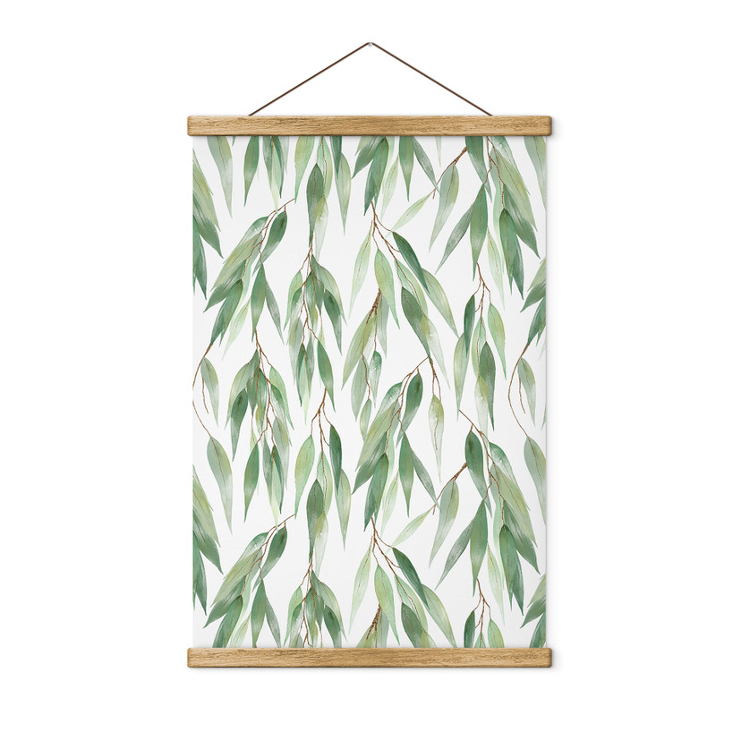 Textielposter Takken met groene bladeren - UN Designs