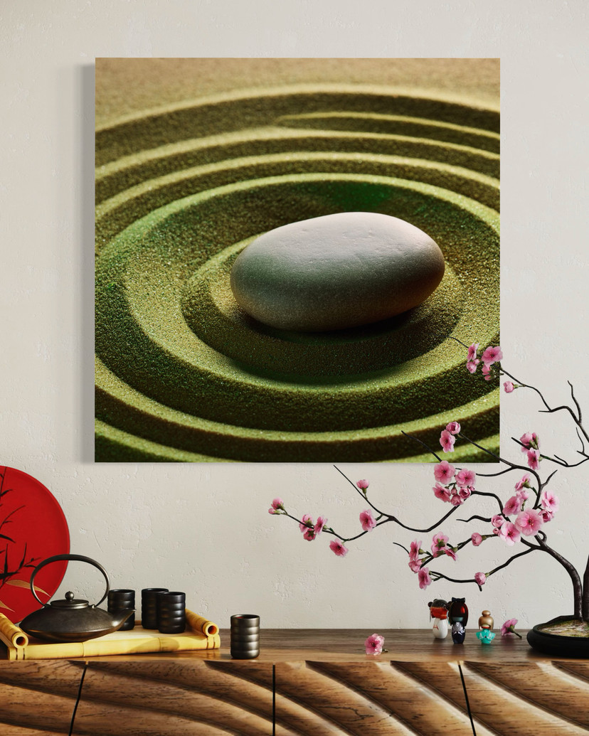 Leinwandbild Zen-Spa-Stein
