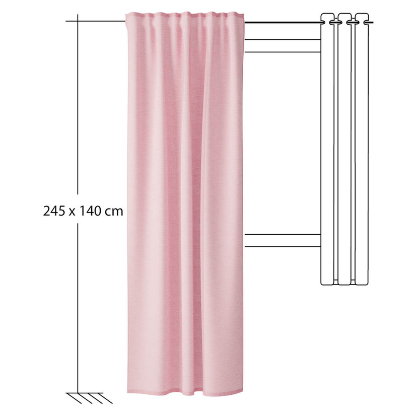 Homing Fertigschal mit verdeckten Schlaufen Oskar rose -  2,45 x 1,4 m