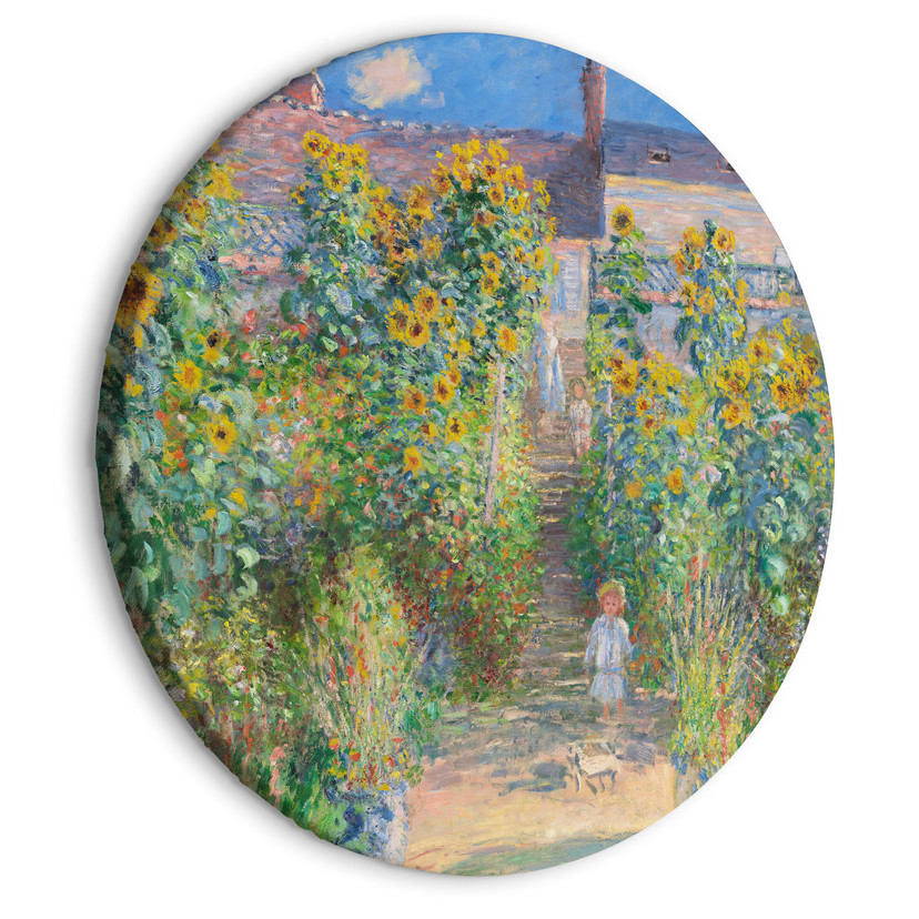 Rundes Leinwandbild Monet - Garten in Vétheui