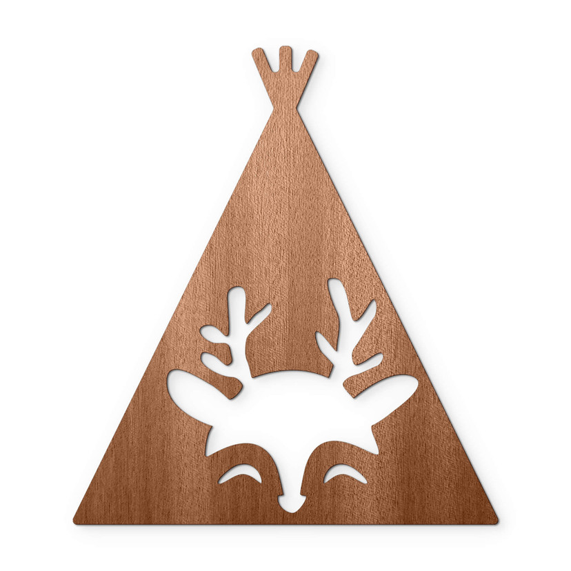 Dekoracja drewniana mahoń - Tipi - Jeleń
