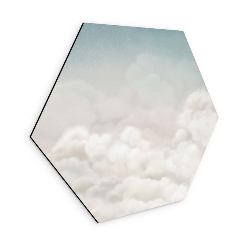 Hexagon Billede Rolige Skyer - Oliver Robins - Alu-Dibond