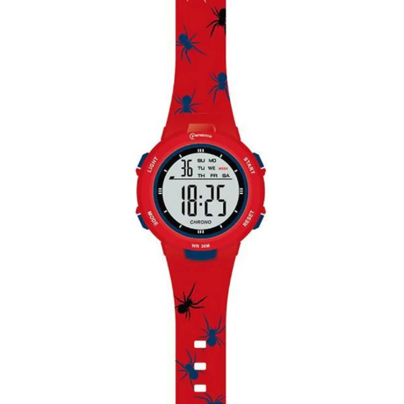 Sport Armbanduhr | Digitale Uhr für Kinder und Jugendliche | Rot Spinnen