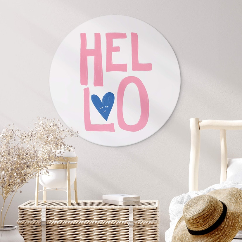 Vægcirkel Fritsch - Hello – print på aluminium (Alu-Dibond)