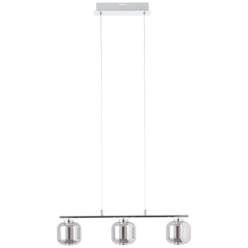 Pendelleuchte Martin, grau, 131 x 56,5 cm, Glas Pendellampe