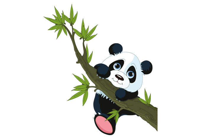 Dekoracja okna Wspinająca się panda