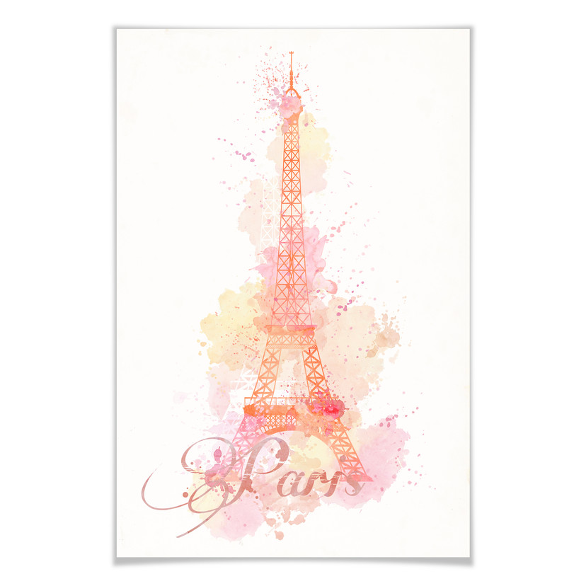 Poster La Tour Eiffel Aquarell