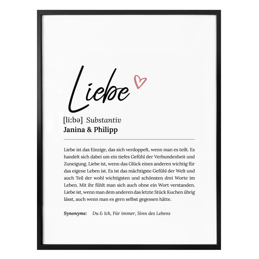 Personalisiertes Poster Definition - Liebe