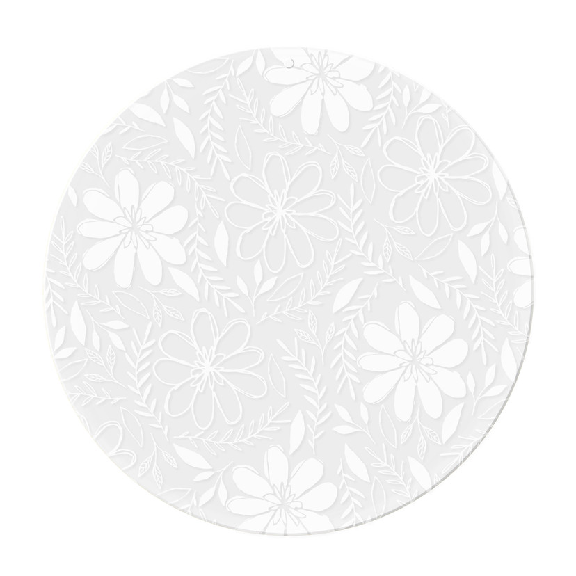Akrylbillede, vinduesbillede til ophængning Blomstermønster - Rund