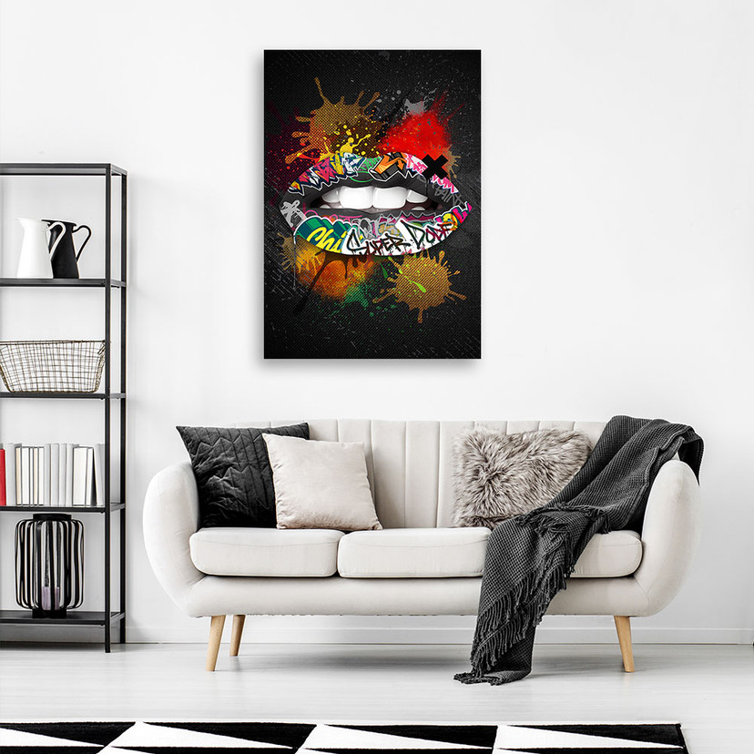 Leinwandbild Mund Pop Art