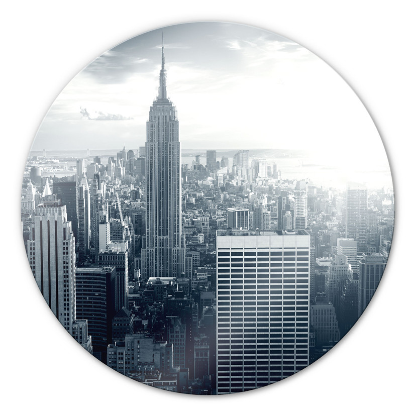 Tableau en verre - The Empire State Building - rond
