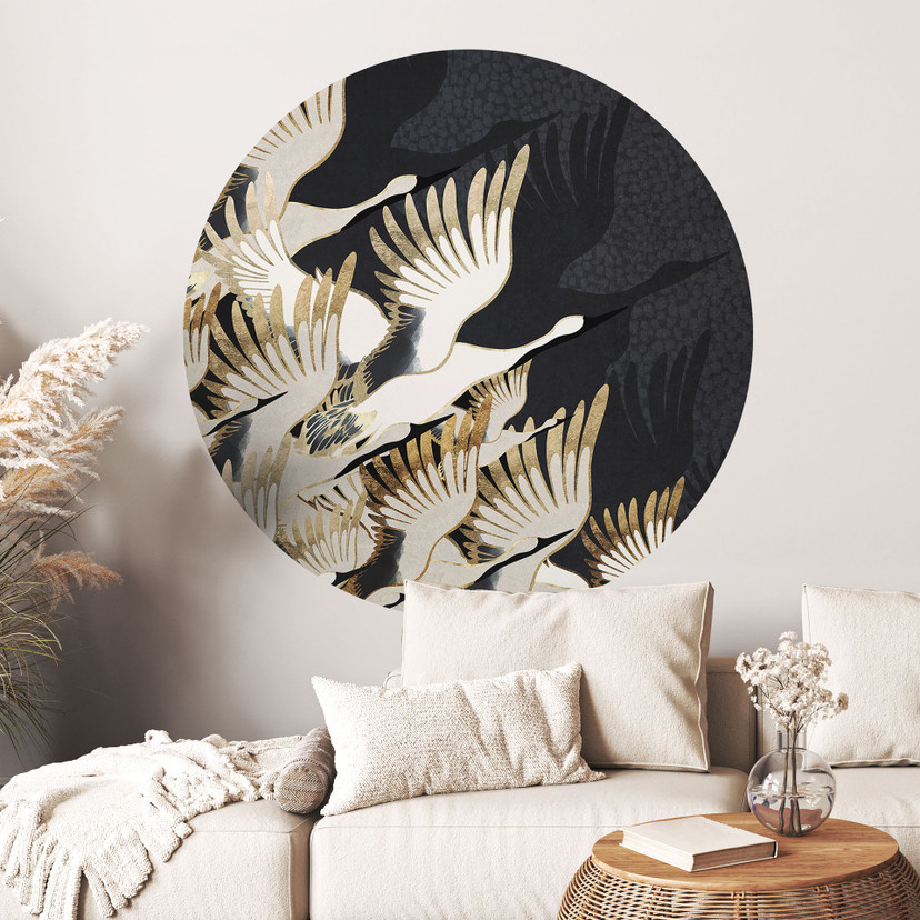 Adesivo murale Gru in volo - SpaceFrog Designs - Tondo