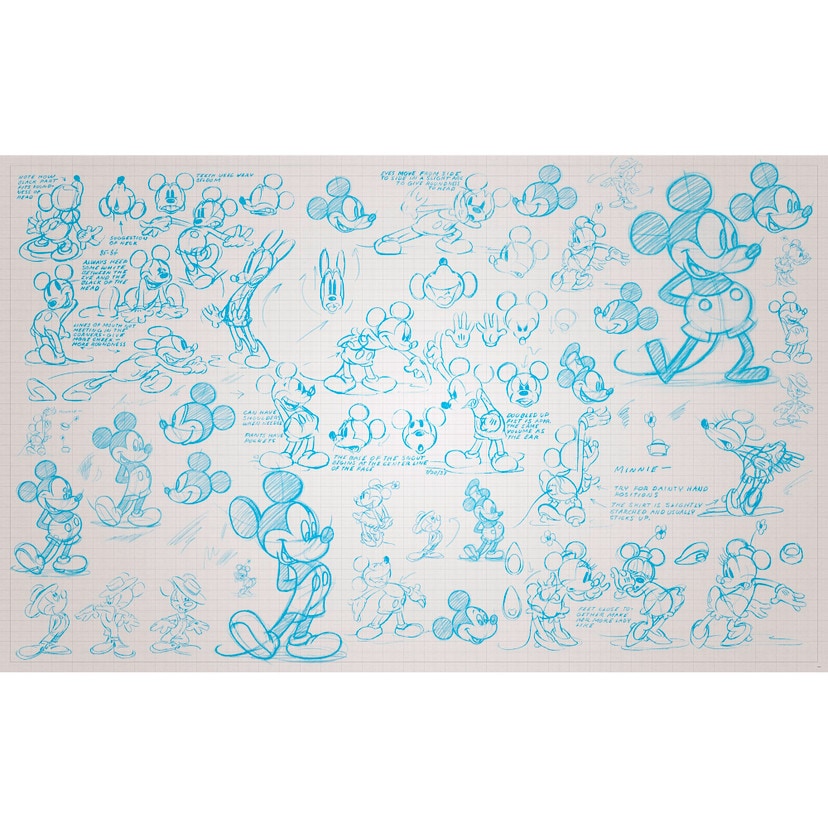 Tapet - Mickey Sketches - 400 x 250 cm