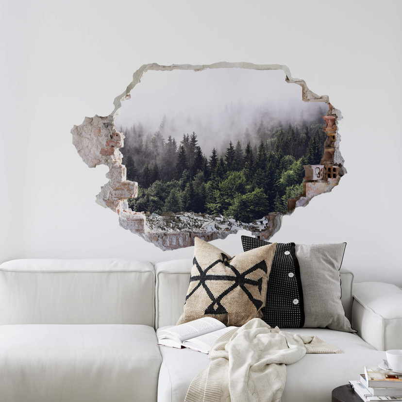 3D Wallsticker tåget skov