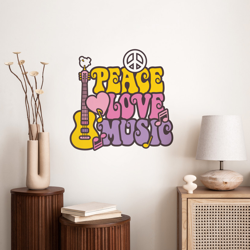 Wallsticker Peace Love Music 2