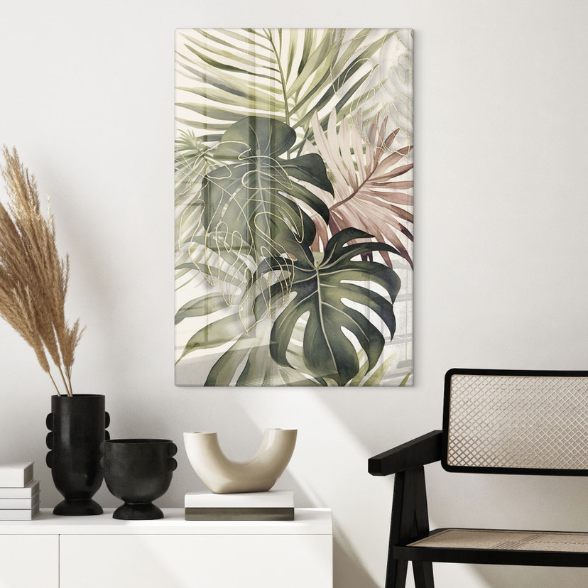 Glasbillede - Tropiske blade Boho - Haase