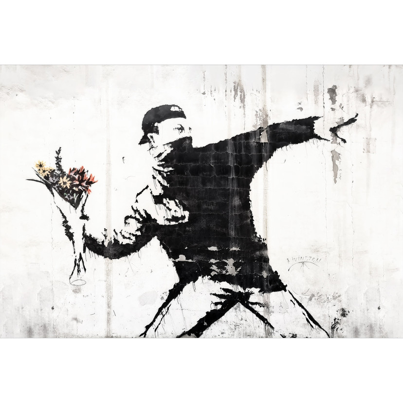 Papier peint photo Banksy - Le lanceur de fleurs