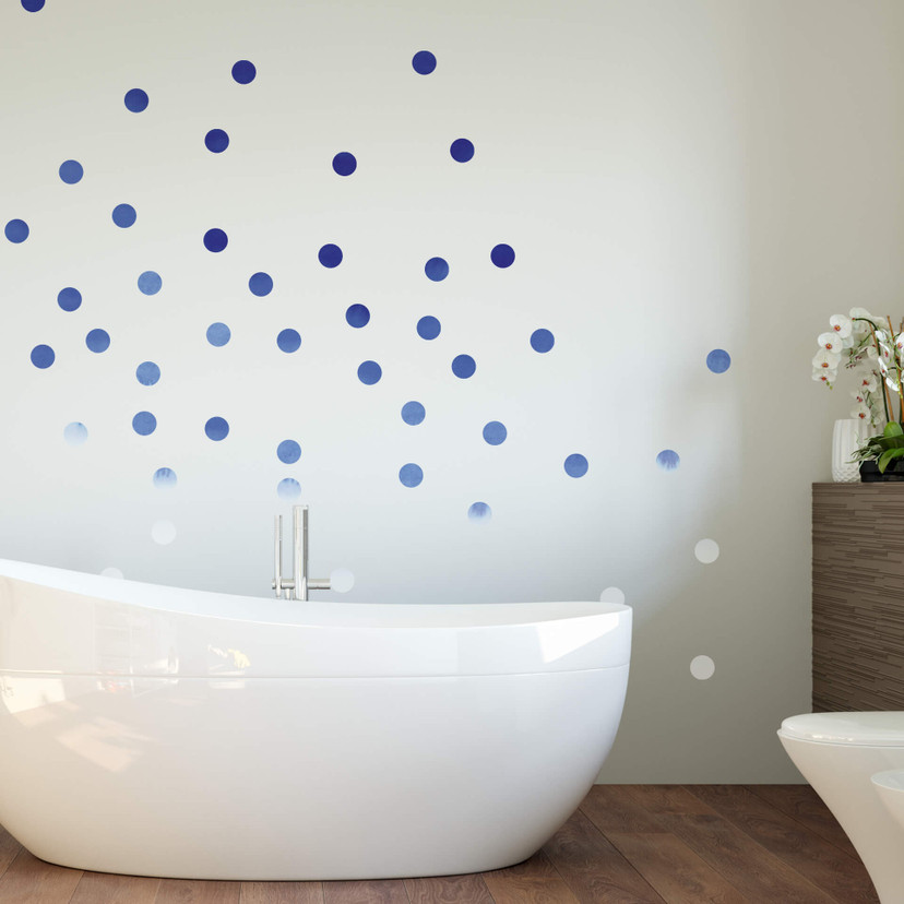 Muursticker set stippen - Ombrea Blauw 50 stickers