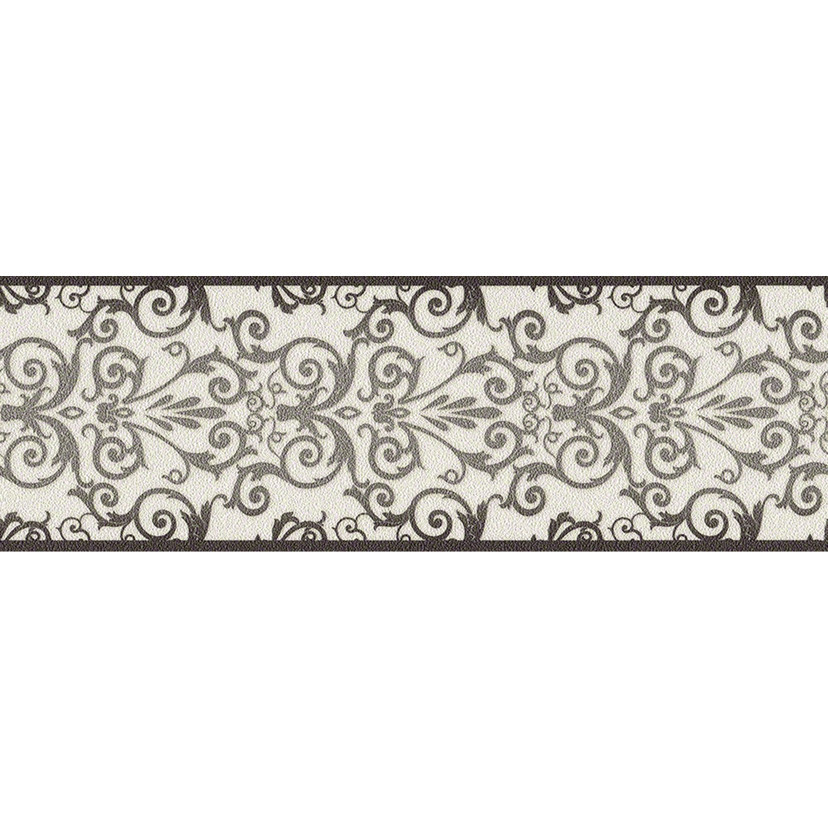 Versace Tapetbanner Herald Sort, Metallisk, Hvid