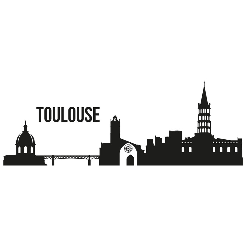 Muursticker Skyline Toulouse