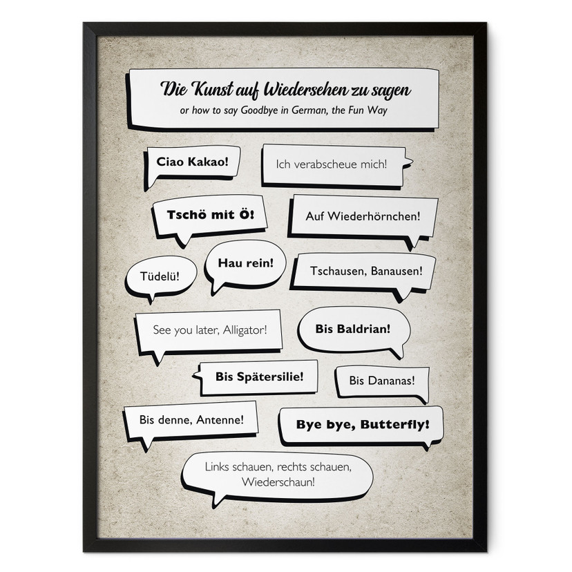 Spruch Poster Die lustigsten Abschiedsgrüße