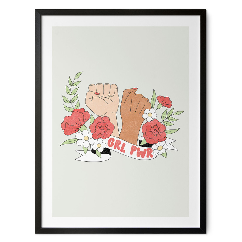 Plakat Girl Power Flowers Statement